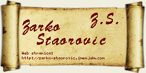 Žarko Staorović vizit kartica